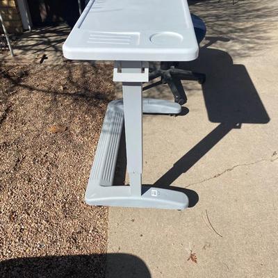 ROLLING OFFICE CHAIR AND NICE ADJUSTABLE TABLE