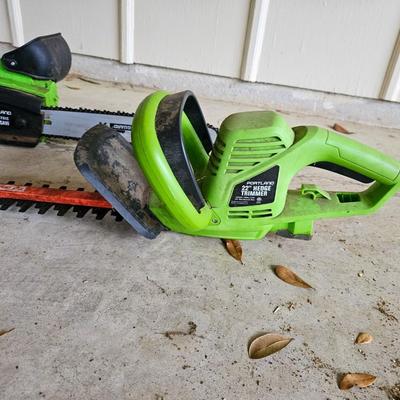 14" Electric Chainsaw and 22" Electric Hedge Trimmer