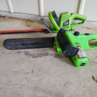 14" Electric Chainsaw and 22" Electric Hedge Trimmer