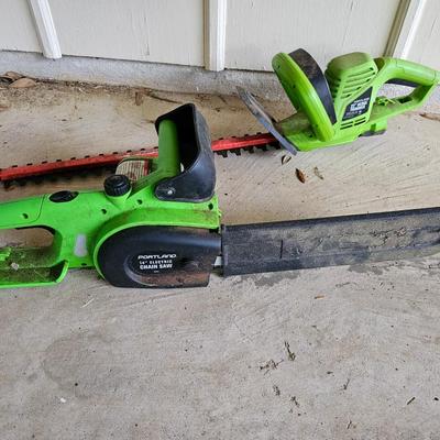 14" Electric Chainsaw and 22" Electric Hedge Trimmer