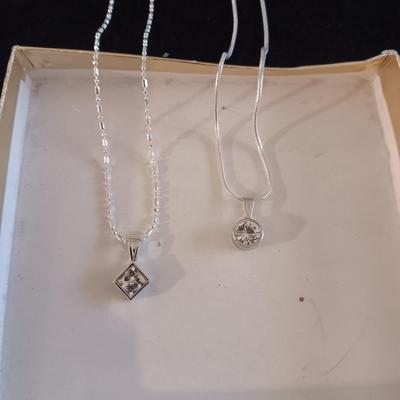 PINS/BROOCHES, RHINESTONE PENDANT NECKLACES AND PIERCED EARRINGS