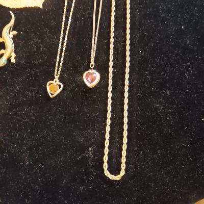 GOLD-TONE NECKLACES, PINS AND 24K GOLD FINISH ASPEN LEAF