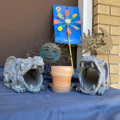 DOWN SPOUT GARGOYLES AND OTHER YARD ART