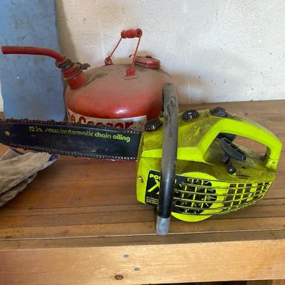 POULAN CHAINSAW, METAL GAS GAN AND MORE