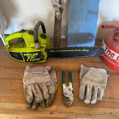 POULAN CHAINSAW, METAL GAS GAN AND MORE