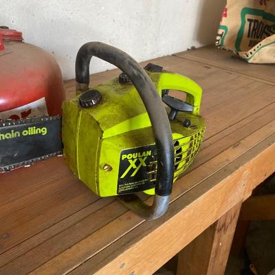 POULAN CHAINSAW, METAL GAS GAN AND MORE