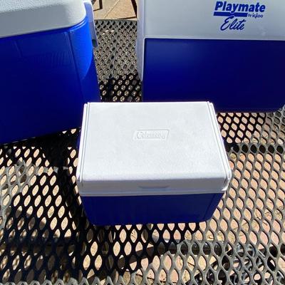 JUST IN TIME FOR ICE COLD DRINKS IN THESE COOL BLUE COOLERS