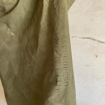 ARMY ISSUED NAP SACK AND GALVANIZED WASH TUB