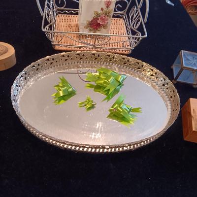 DRESSER MIRROR, TRINKET BOXES AND MORE