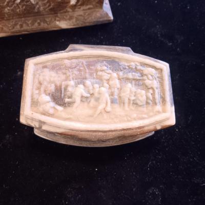 3 INCOLAY STONE JEWELRY BOXES