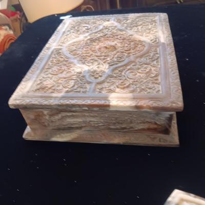 3 INCOLAY STONE JEWELRY BOXES