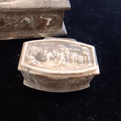 3 INCOLAY STONE JEWELRY BOXES