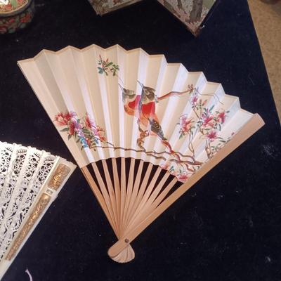 TRINKET BOXES, FANS, MIRROR COMPACT AND MORE