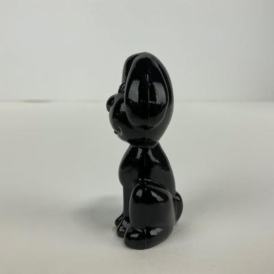 -39- VIKING | Black Glass Small Dog Figure | With Sticker