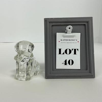 -40- FEDERAL | Art Glass Dog Figurine Candy Container