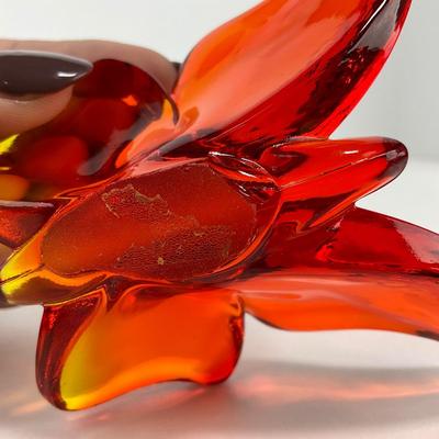 -42- VIKING STYLE | Art Glass Butterfly Persimmon Paperweight
