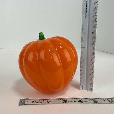 -44- ART GLASS | Orange Pumpkin Figure