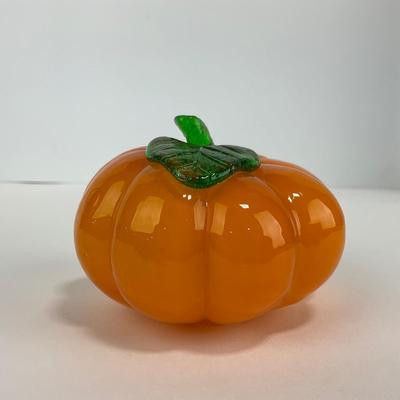 -45- ART GLASS | Orange Pumpkin Figure