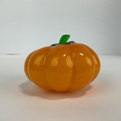 -45- ART GLASS | Orange Pumpkin Figure