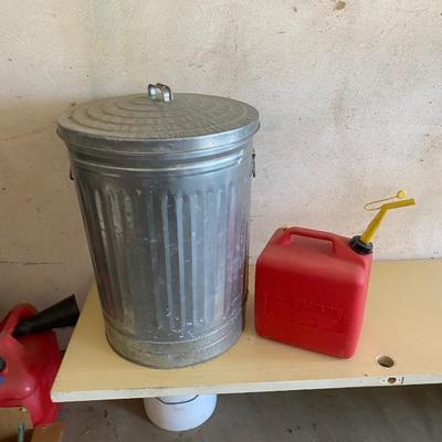 TRASH CAN AND GAS CAN