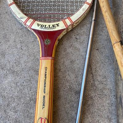 VINTAGE CROQUET SET AND OTHER VINTAGE SPORTING GOODS