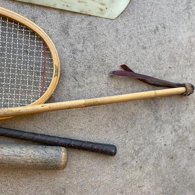 VINTAGE CROQUET SET AND OTHER VINTAGE SPORTING GOODS