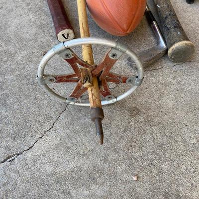 VINTAGE CROQUET SET AND OTHER VINTAGE SPORTING GOODS