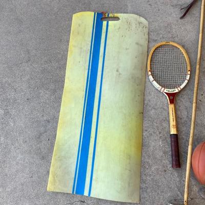 VINTAGE CROQUET SET AND OTHER VINTAGE SPORTING GOODS