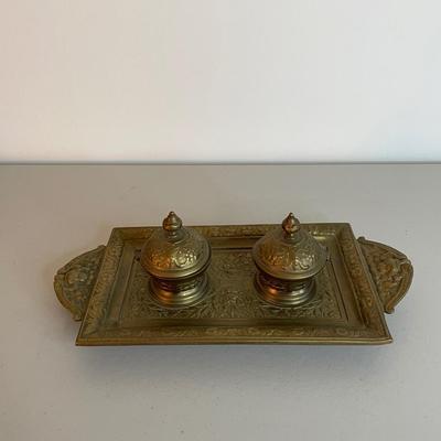 Antique Brass Ink Well