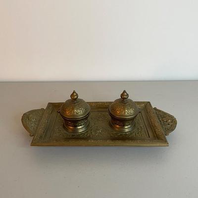 Antique Brass Ink Well