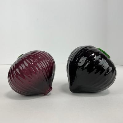 -52- ART GLASS | Purple Onion Figures