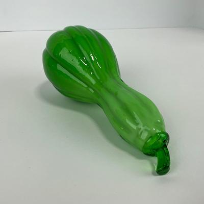 -53- ART GLASS | Green Gourd Figure