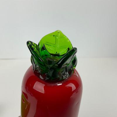 -54- ART GLASS | Red & Green Peppers