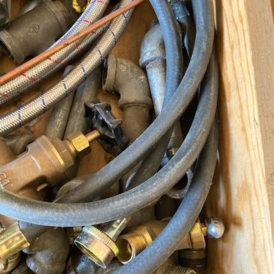 MISC DRAWER OF PLUMBING SUPPLIES AND 3/4 PIPE