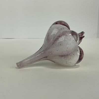-60- ART GLASS | White & Purple Garlic Figure