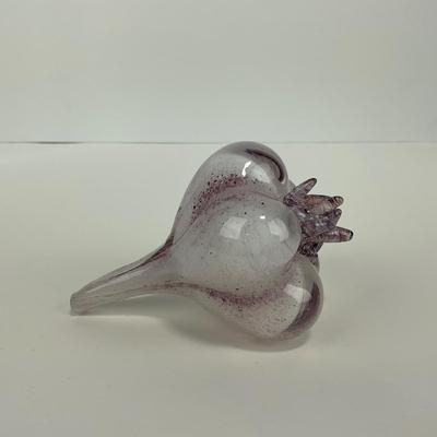 -60- ART GLASS | White & Purple Garlic Figure