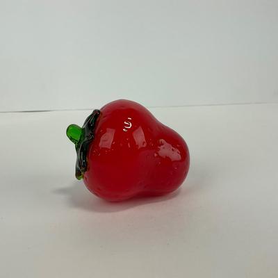 -61- ART GLASS | Red Strawberry Figure