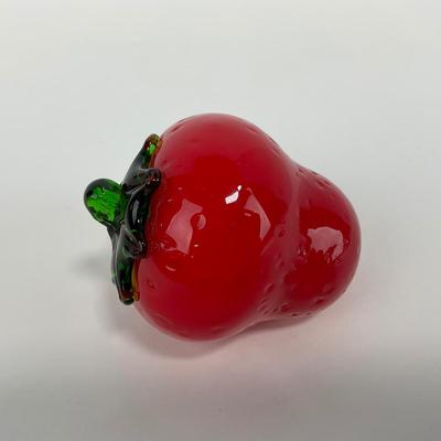 -61- ART GLASS | Red Strawberry Figure