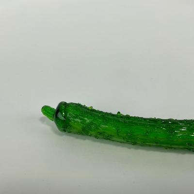 -63- ART GLASS | Green Vegetable Figures