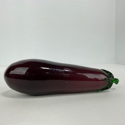 -64- ART GLASS | Purple Eggplant Figure