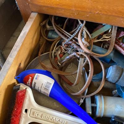 MISC DRAWER WITH GREASE GUNS AND MORE