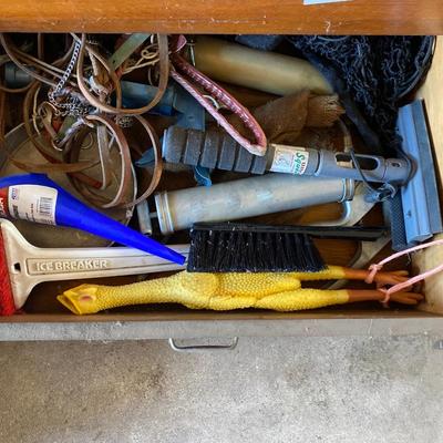 MISC DRAWER WITH GREASE GUNS AND MORE