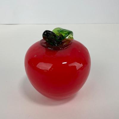 -69- ART GLASS | Red Apple Figure