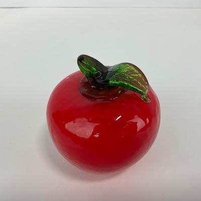 -69- ART GLASS | Red Apple Figure