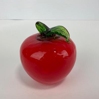 -69- ART GLASS | Red Apple Figure