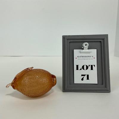 -71- ART GLASS | Crackled Glass Lemon Figure