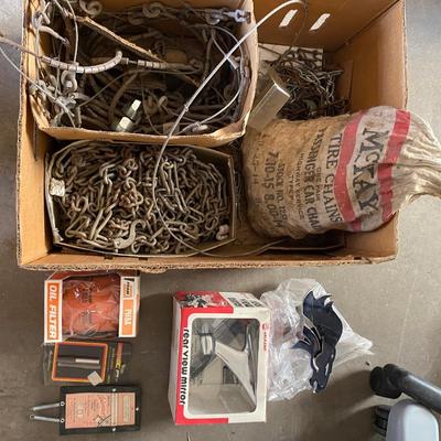 TIRE CHAINS FOR ALL AND COOL VINTAGE CAR STUFF