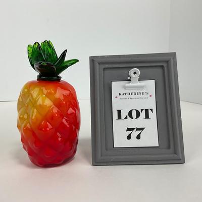 -77- ART GLASS | Colorful Pineapple Figure