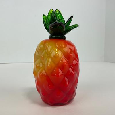-77- ART GLASS | Colorful Pineapple Figure