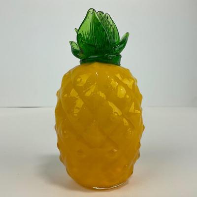 -78- ART GLASS | Yellow Pineapple Figure